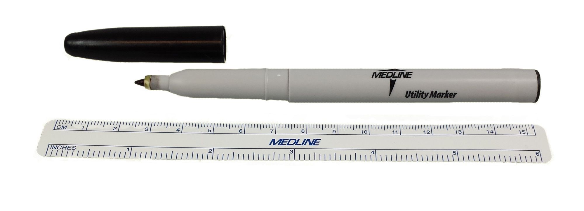 Medline huidmarkeerstift zwart fijne tip lineaal