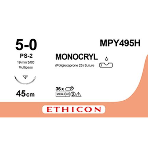 Ethicon Monocryl plus 5-0, naald PS-2 MP, 45cm, 36st