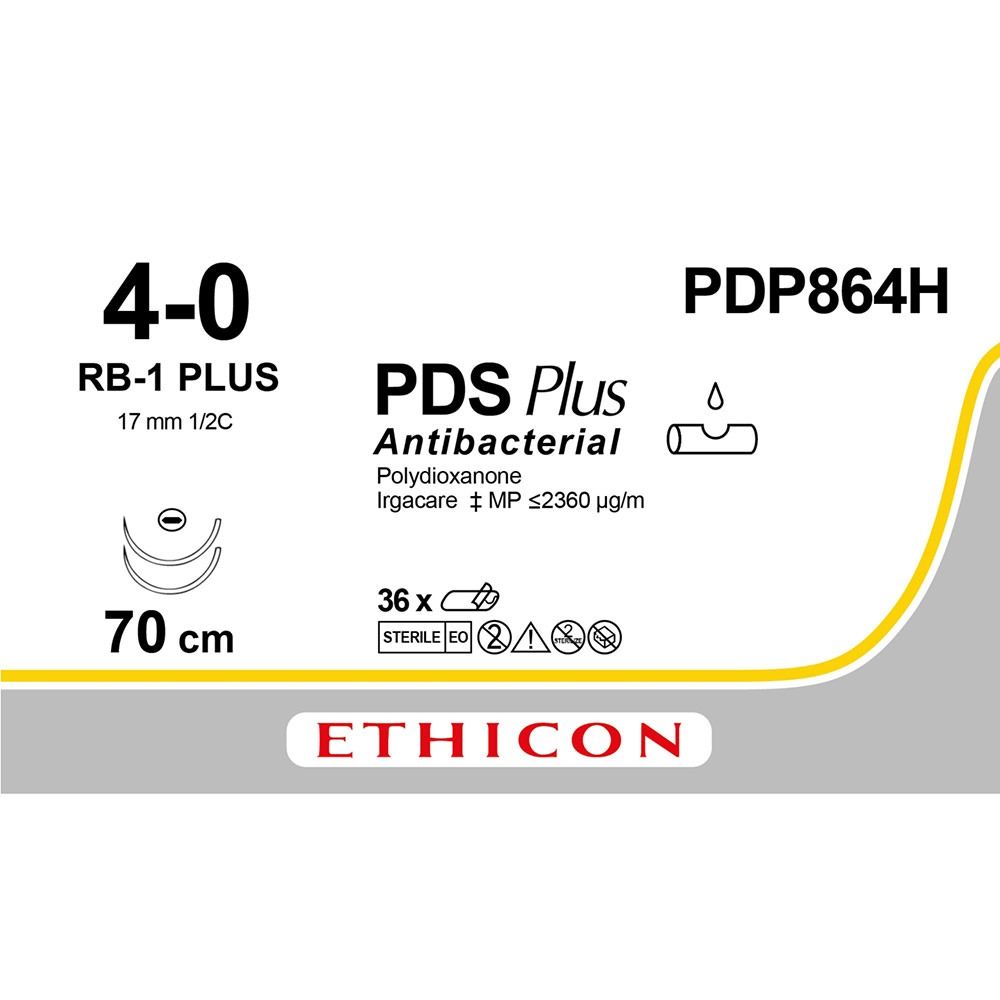 PDS Plus Hechtdraad PDP864H, USP 4-0, RB-1 naald, 70 cm