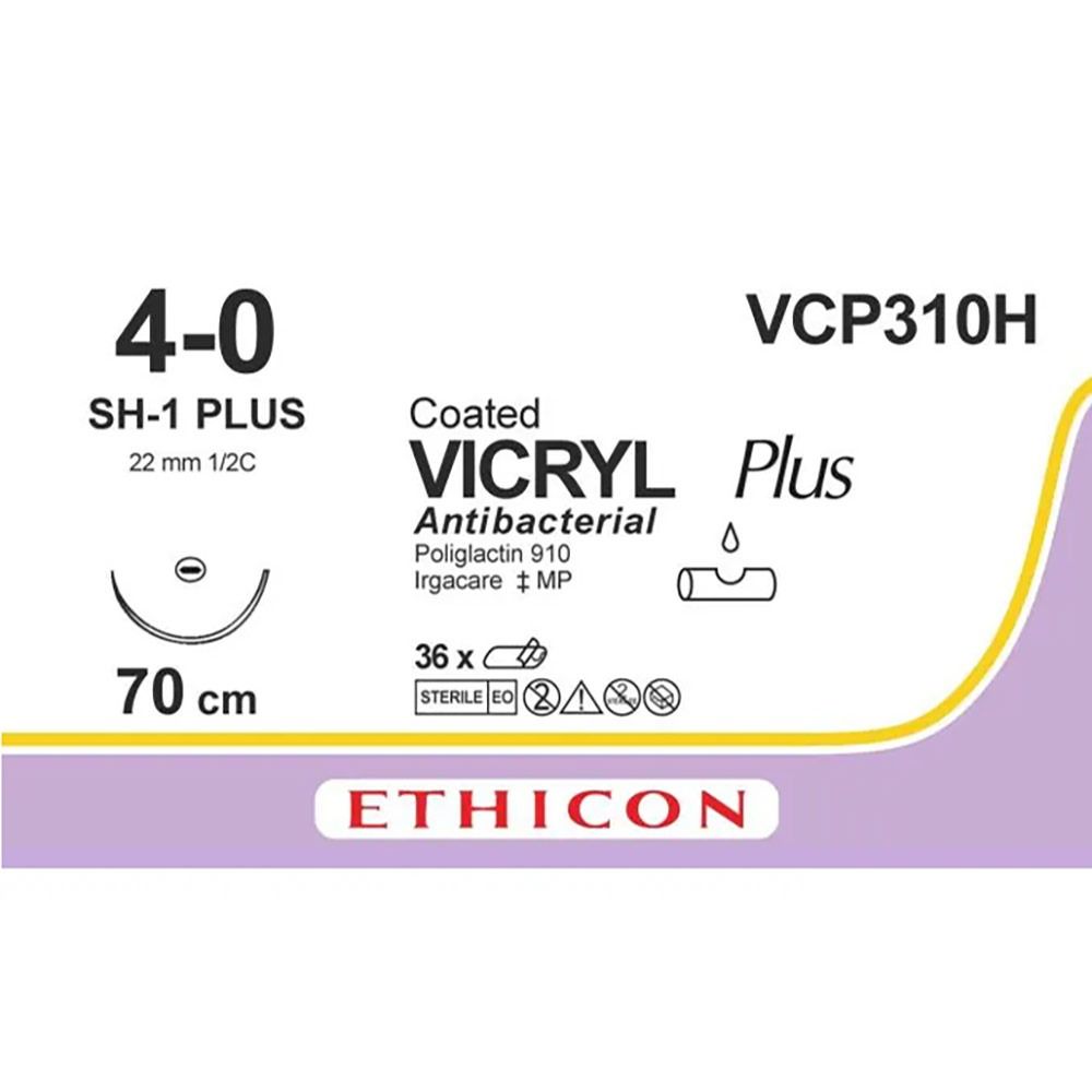 Vicryl Plus Hechtdraad VCP310H, 4-0, naald, 70 cm, 36st.
